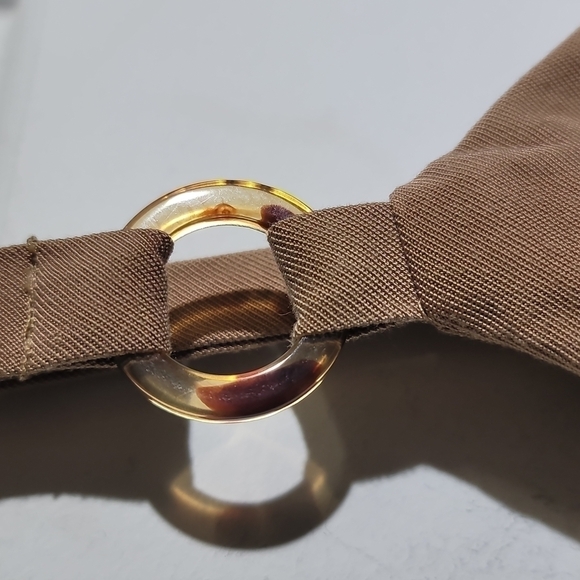 TOPSHOP Ring Detail Spaghetti Strap Cami Tank Tan Top - Picture 5 of 10